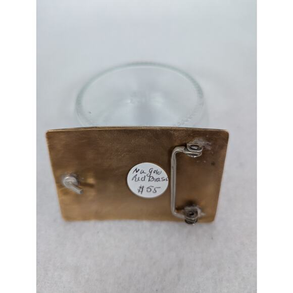 Belt buckle "Nu Gold" Red brass Etched +Oxidized 36grams - Picture 2 of 7